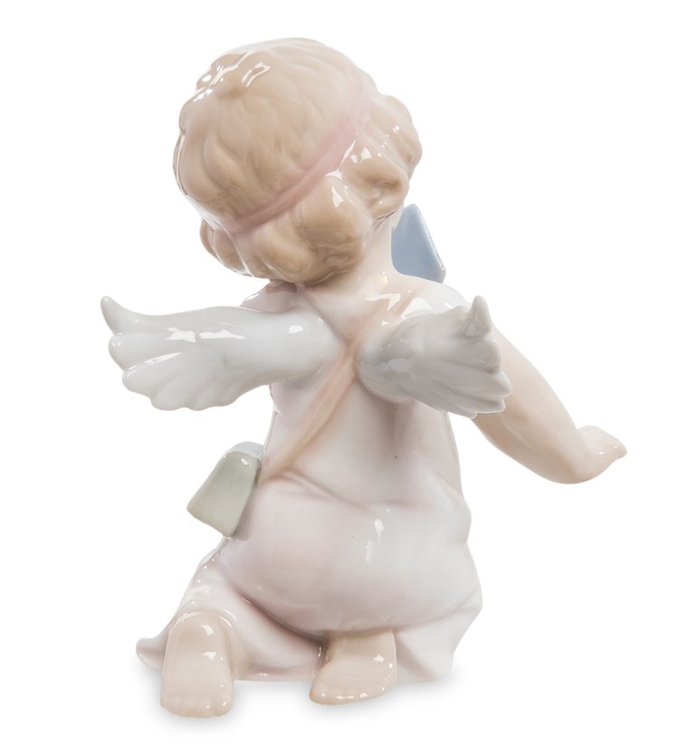 Статуэтка из фарфора Ангелочек с конвертиком Pavone JP-20/18, фотография со спины