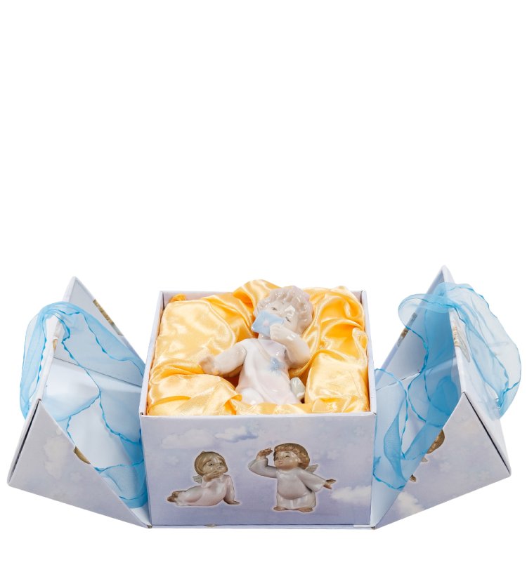 Статуэтка из фарфора Ангелочек с конвертиком Pavone JP-20/18, фотография упаковки