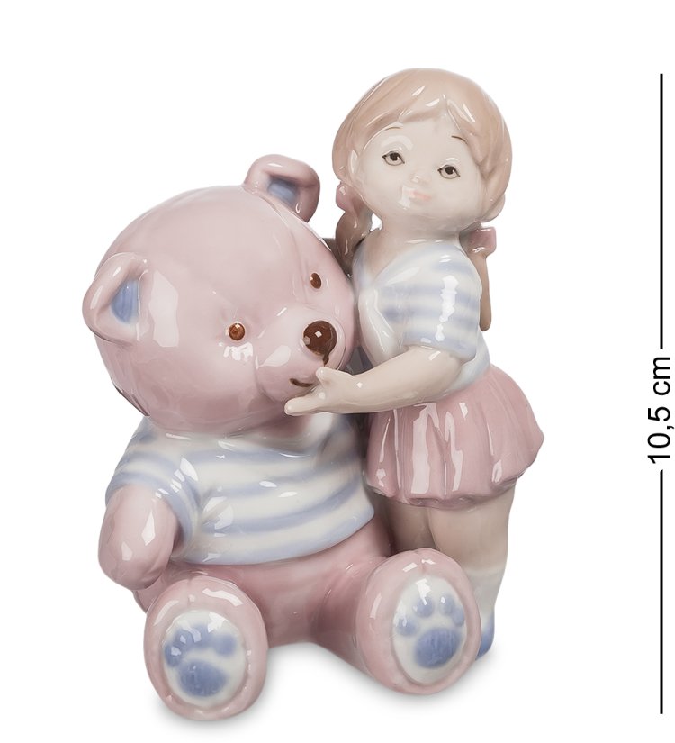 Статуэтка из фарфора Мой плюшевый друг Девочка с медведем Pavone JP-42/10