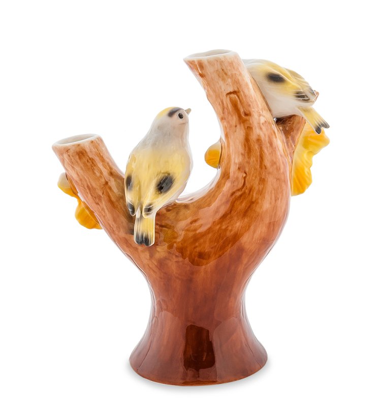 Вазочка из фарфора Чудо-растение Гинкго Pavone FM-72/ 3, фотография с обратной стороны