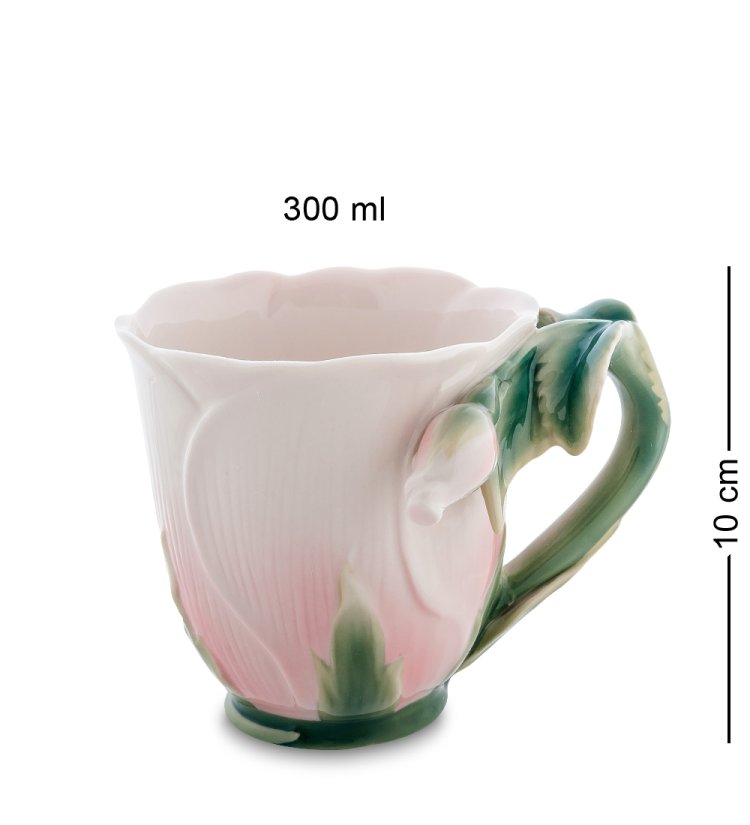 Кружка из фарфора Нежно-Розовый Цветок Pavone FM-02/ 3
