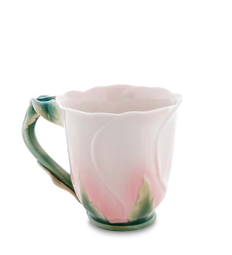 Кружка из фарфора Нежно-Розовый Цветок Pavone FM-02/ 3, оборотная сторона