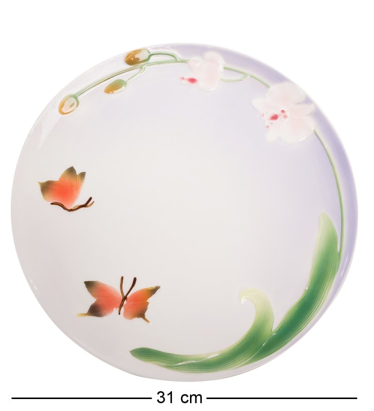 Тортовница из фарфора Орхидея Pavone FM-37/ 5, фотография сверху