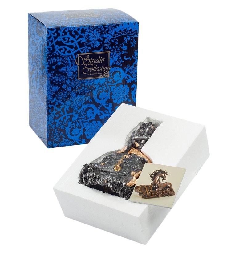 Часы Русалка с золотым хвостом и дитя Veronese WS-481, упаковочный вид