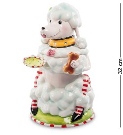 Банка для сыпучих из керамики Пудель