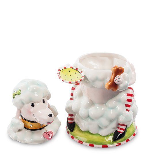 Банка для сыпучих из керамики Пудель Pavone CMS-03/ 3, разборный вид