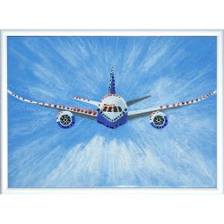 Картина Пассажирский Самолет c кристаллами Swarovski