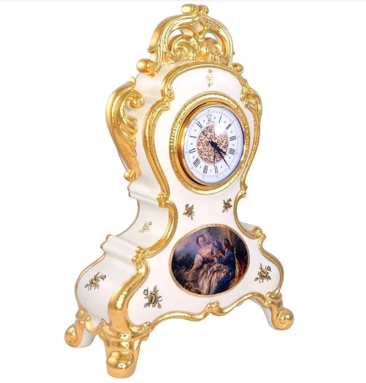 Настольные часы из керамики коллекция Барокко Migliore De Luxe 26370 фотография сбоку