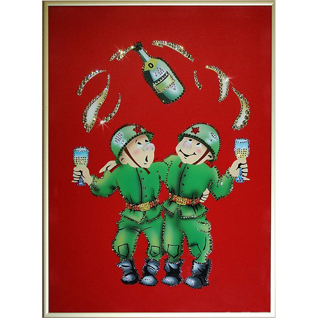 Картина Служили два товарища c кристаллами Swarovski