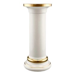 Колонна из керамики Гелиос, белая с золотым декором, Размер 31х31х72 см