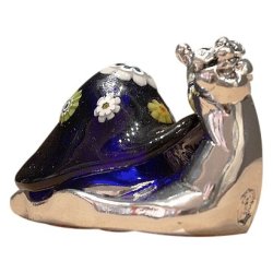 Статуэтка Гордая Синяя Улитка со стеклом Мурано