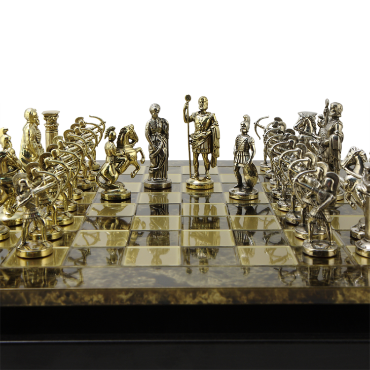 Шахматы с коричневой доской из металла Античные Войны Manopoulos MP-S-10-44-BRO, увеличенный вид
