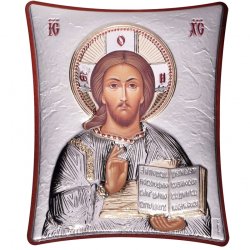 Икона Иисус Христос в коричневой рамке на ножке, Размер 11x14 см