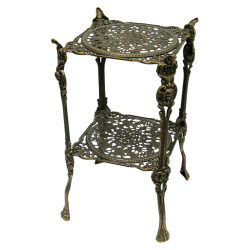 Столик квадратный с двумя полками, антик