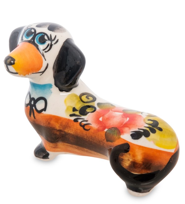 Фигурка Такса Тези Цветная гжель ГЛ-274, фотография 2