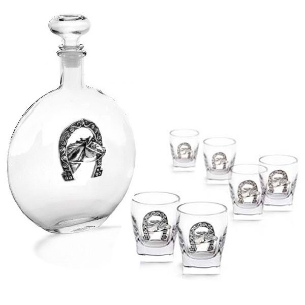 Набор для водки на 6 персон Лошадь с подковой Chinelli 2221000/01