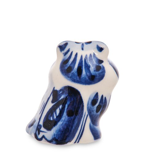 Фигурка Маленькая Совушка Голубая гжель ГЛ-729, оборотная сторона