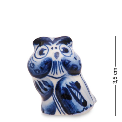 Фигурка Маленькая Совушка Голубая гжель