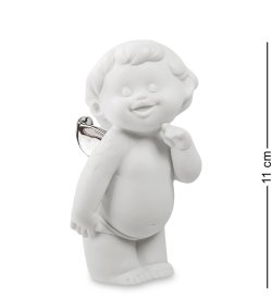 Статуэтка из фарфора Амурчик с серебряными крыльями