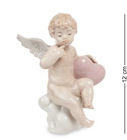 Статуэтка из фарфора Амурчик с сердцем на облаке