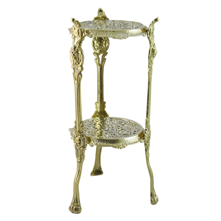 Столик круглый с двумя полками маленький, золотой Alberti Livio AL-82-295