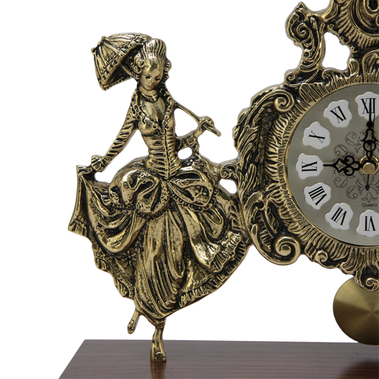 Настольные Часы из бронзы с маятником Пастораль, золотые Bello De Bronze BP-27004-D, фотография 2