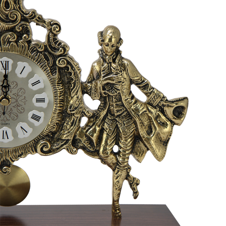 Настольные Часы из бронзы с маятником Пастораль, золотые Bello De Bronze BP-27004-D, фотография 3