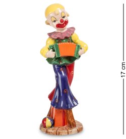 Статуэтка из фарфора Клоун с гармошкой на ходулях