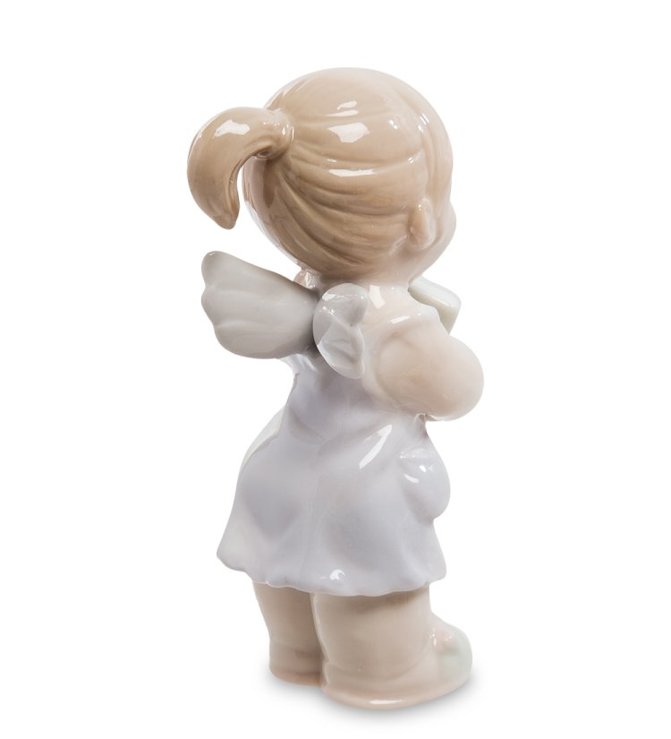 Статуэтка из фарфора Ангелочек-девочка с книжкой Pavone JP-36/26, фотография со спины