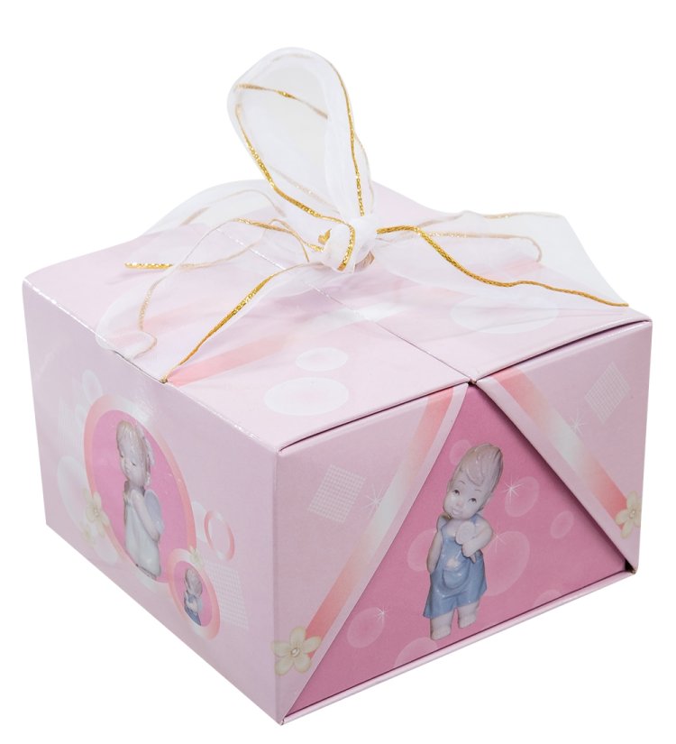 Статуэтка из фарфора Ангелочек-девочка с книжкой Pavone JP-36/26, фотография коробочки