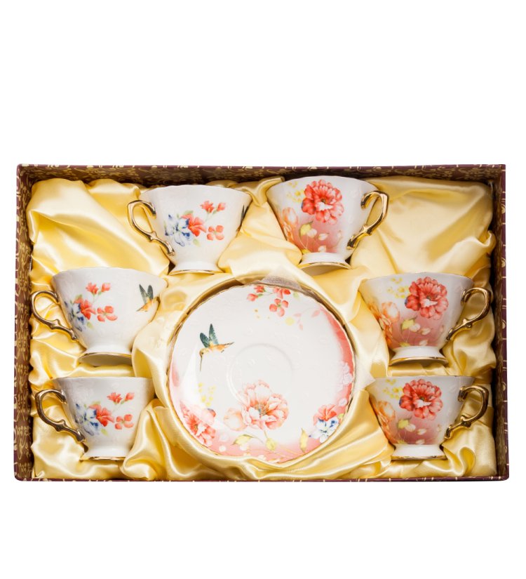 Чайный набор из фарфора на 6 персон Изола-Белла Pavone AS-51, фотография в упаковке