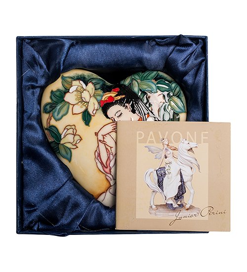 Шкатулка из фарфора Нежное Сердце Гейши Pavone JP-24/27, упаковочный вид