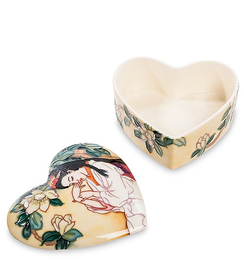 Шкатулка из фарфора Нежное Сердце Гейши Pavone JP-24/27, разборный вид