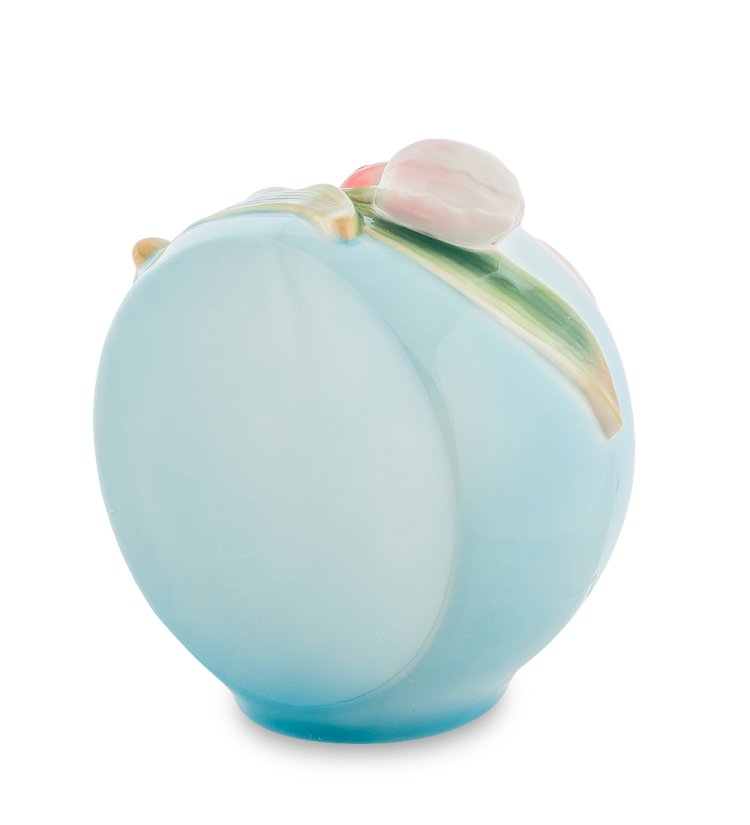 Ваза из фарфора в форме шара Бабочки и тюльпаны Pavone FM-72/ 4, фотография с обратной стороны