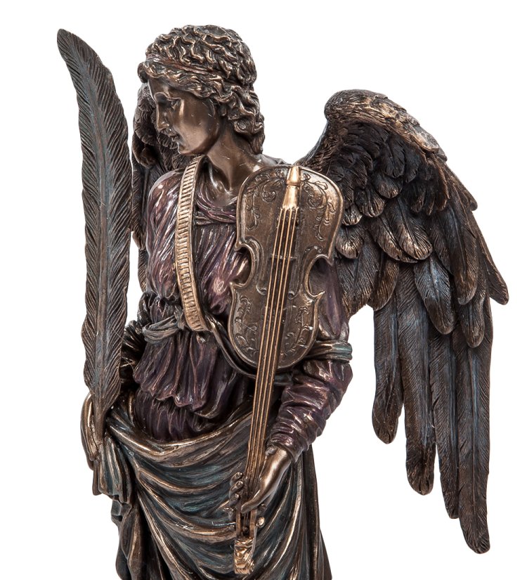 Статуэтка Медный Ангел Музыкант - Эдвард Берн-Джонс Veronese WS-634/ 1, портретный вид