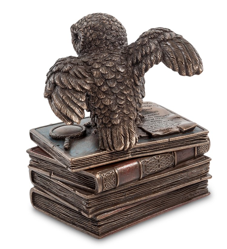 Шкатулка Мудрая сова с расправленными крыльями Veronese WS-73/ 1, оборотная сторона