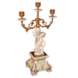 Подсвечник из фарфора на три свечи Мальчик