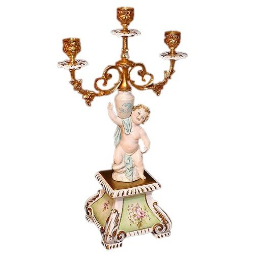 Подсвечник из фарфора на три свечи Мальчик