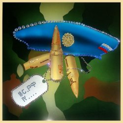 Картина Служу России c кристаллами Swarovski