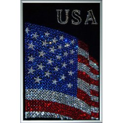 Картина Флаг USA c кристаллами Swarovski