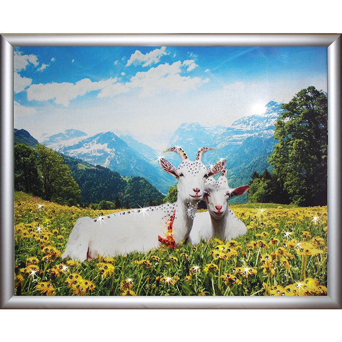 Картина Он и она в год Козы c кристаллами Swarovski