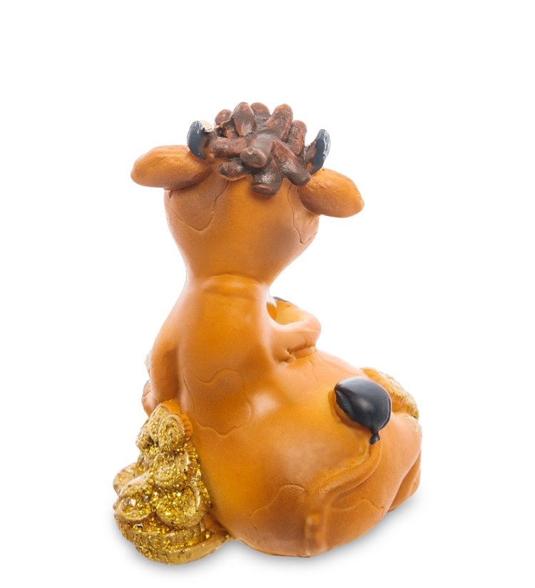 Статуэтка Символ 2021 года - Бык с монетами Скорпион AF-1018/11, фотография со спины