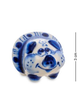 Статуэтка Свинка Голубая гжель