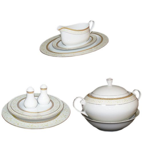 Столовый сервиз золотой Лилия