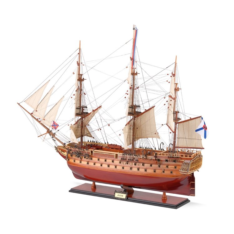 Модель парусного корабля из дерева Азов 1826 г., фото 4
