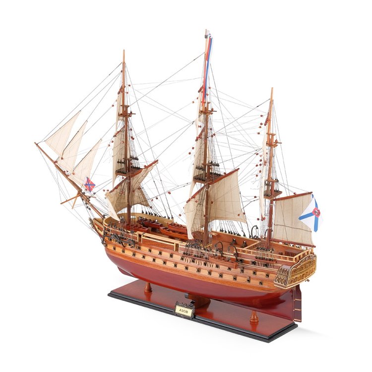 Модель парусного корабля из дерева Азов 1826 г., фото 5
