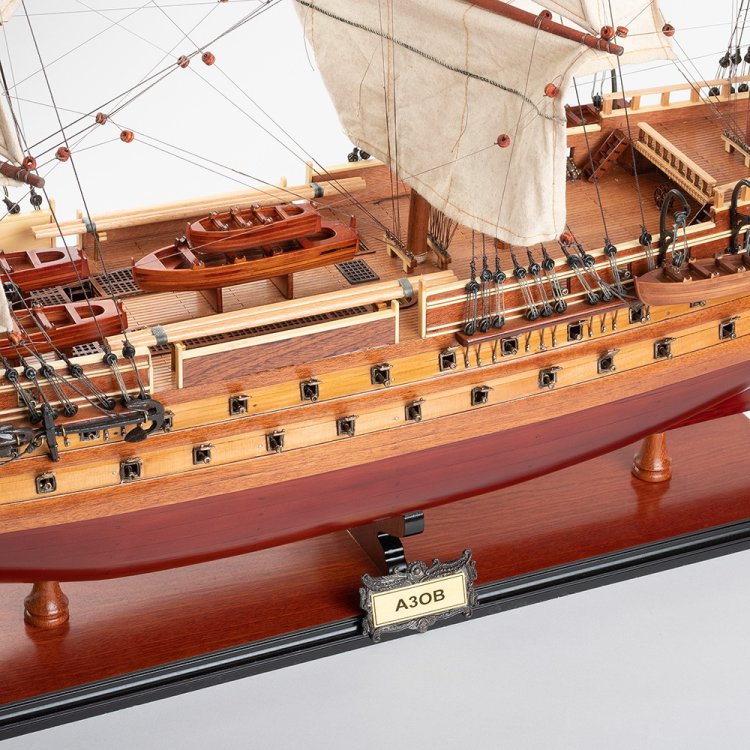 Модель парусного корабля из дерева Азов 1826 г., фото 11