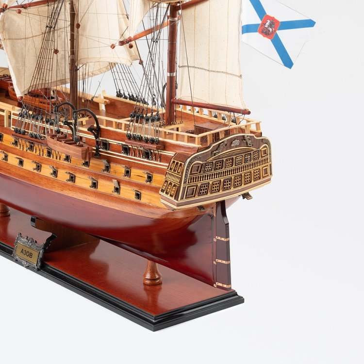 Модель парусного корабля из дерева Азов 1826 г., фото 21