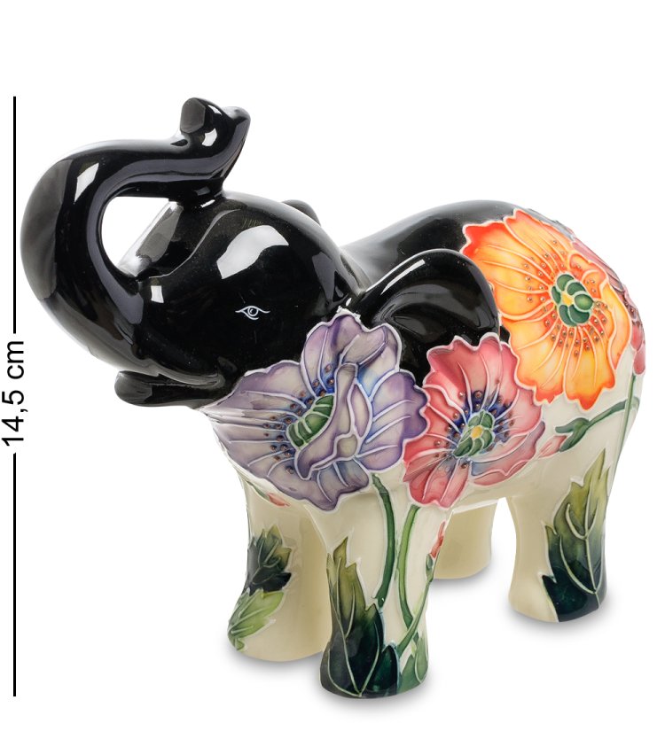 Статуэтка из фарфора Черно-Белый Слоник с цветах Pavone JP-156/ 3