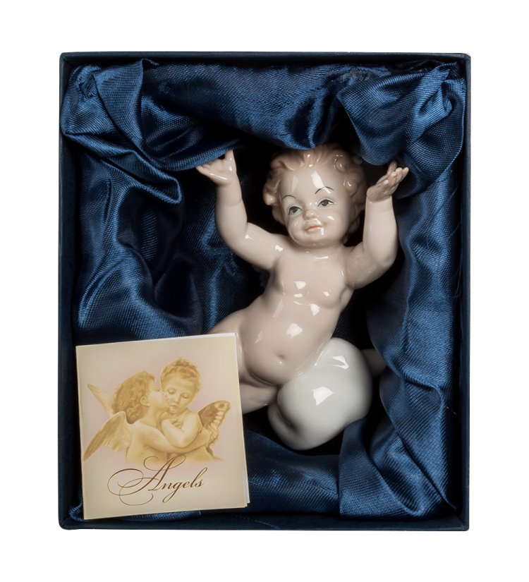 Статуэтка из фарфора Амурчик на облаке Pavone JP-21 /3, фотография в коробочке